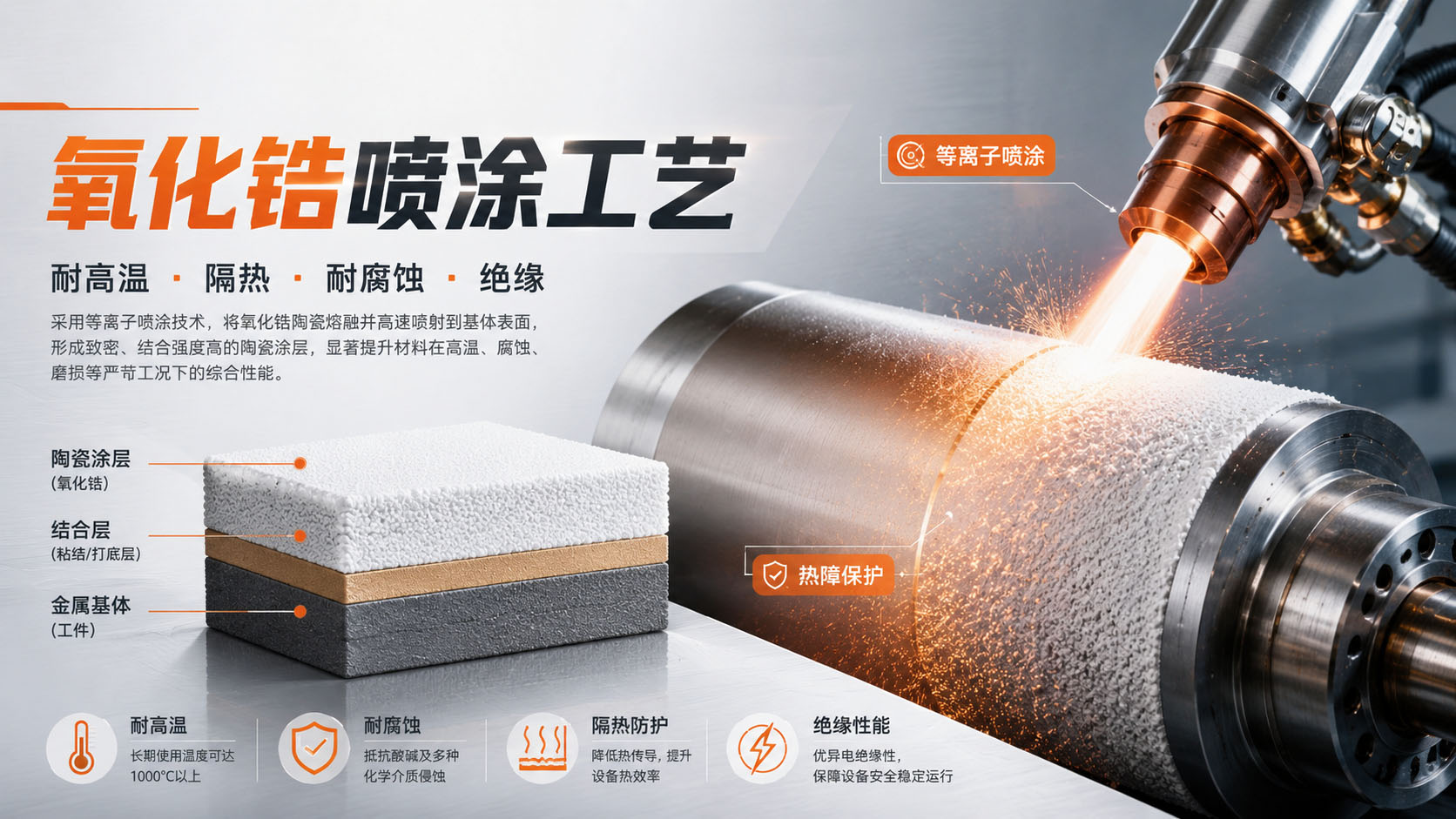 氧化锆喷涂工艺|高性能陶瓷涂层赋能工业零部件升级