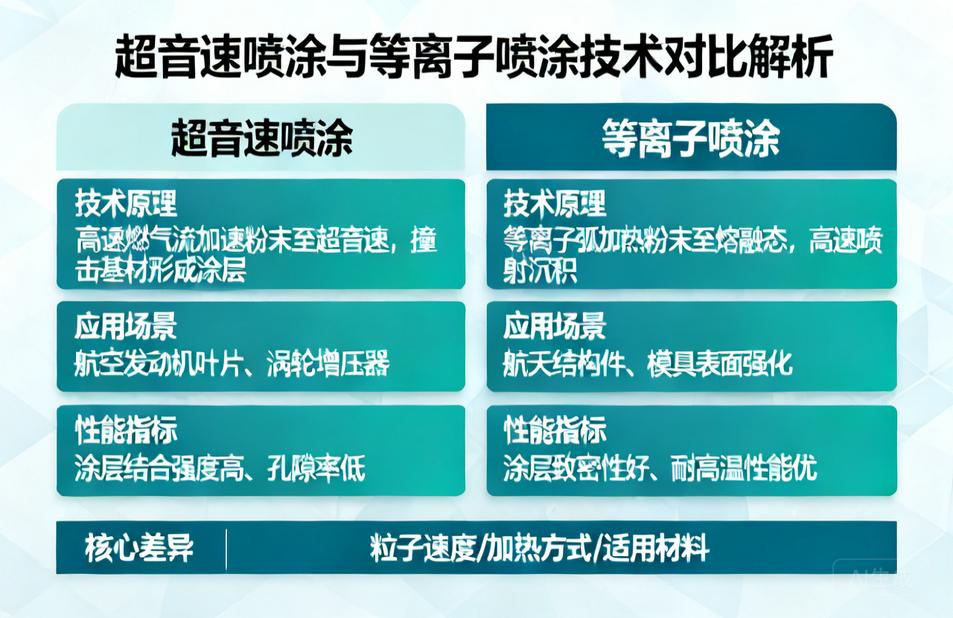 超音速喷涂与等离子喷涂：技术原理、应用及性能对比